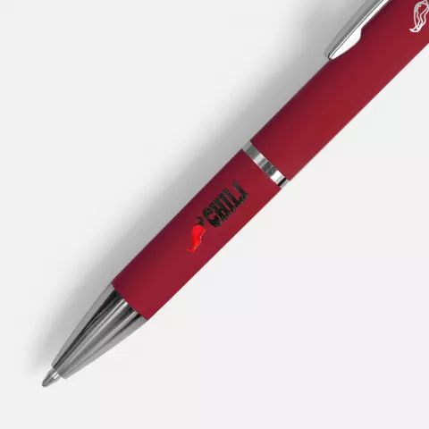 УФ-печать: Ручка шариковая Chromos Soft Touch — пример нанесения логотипа