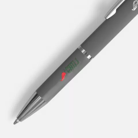 УФ-печать: Ручка шариковая Chromos Soft Touch — пример нанесения логотипа