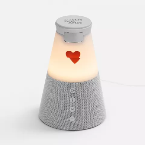 УФ-DTF: Bluetooth-колонка с беспроводной зарядкой и подсветкой Cone Sonance — пример нанесения логотипа