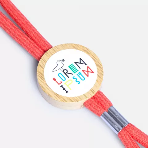 УФ-DTF: Шнурок для бейджа Tube Wood — пример нанесения логотипа