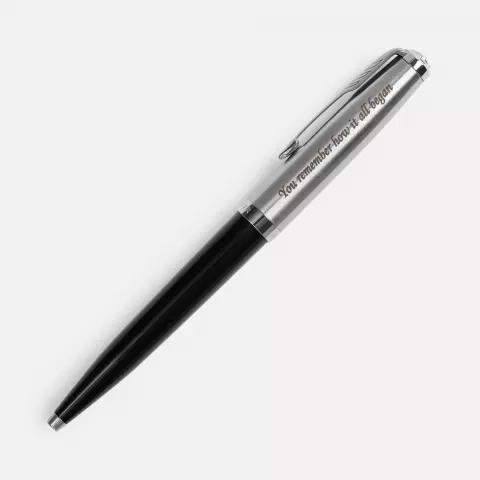 Лазерная гравировка: Ручка шариковая Parker 51 Black CT — пример нанесения логотипа