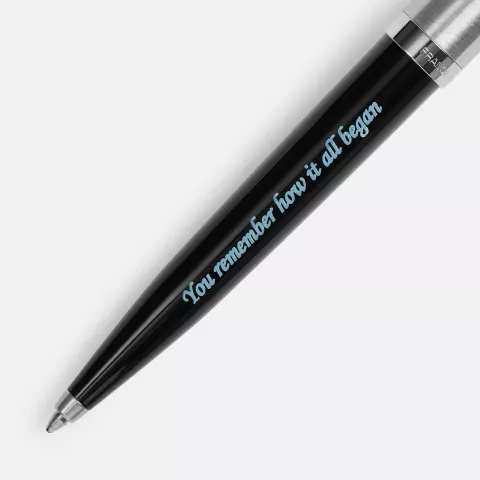 Лазерная гравировка: Ручка шариковая Parker 51 Black CT — пример нанесения логотипа