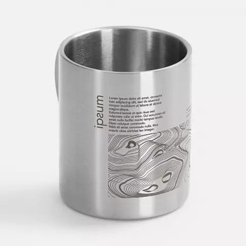 Круговая гравировка: Кружка для сублимационной печати Makesteel — пример нанесения логотипа
