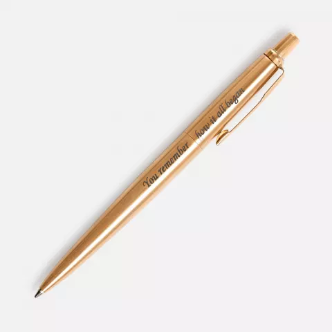 Лазерная гравировка: Ручка шариковая Parker Jotter Gold GT — пример нанесения логотипа