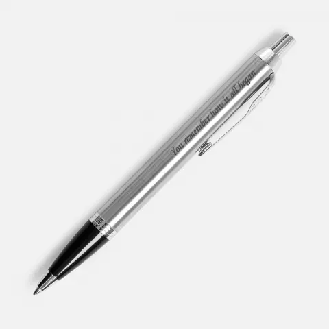 Лазерная гравировка: Набор Parker IM Essential Stainless Steel CT — пример нанесения логотипа